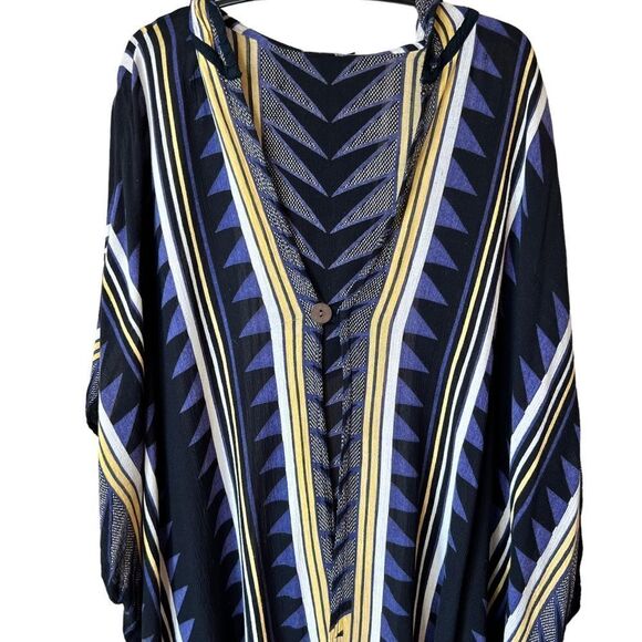 Earthbound Neo Tribal Hoodie Poncho - Picture 3 of 11